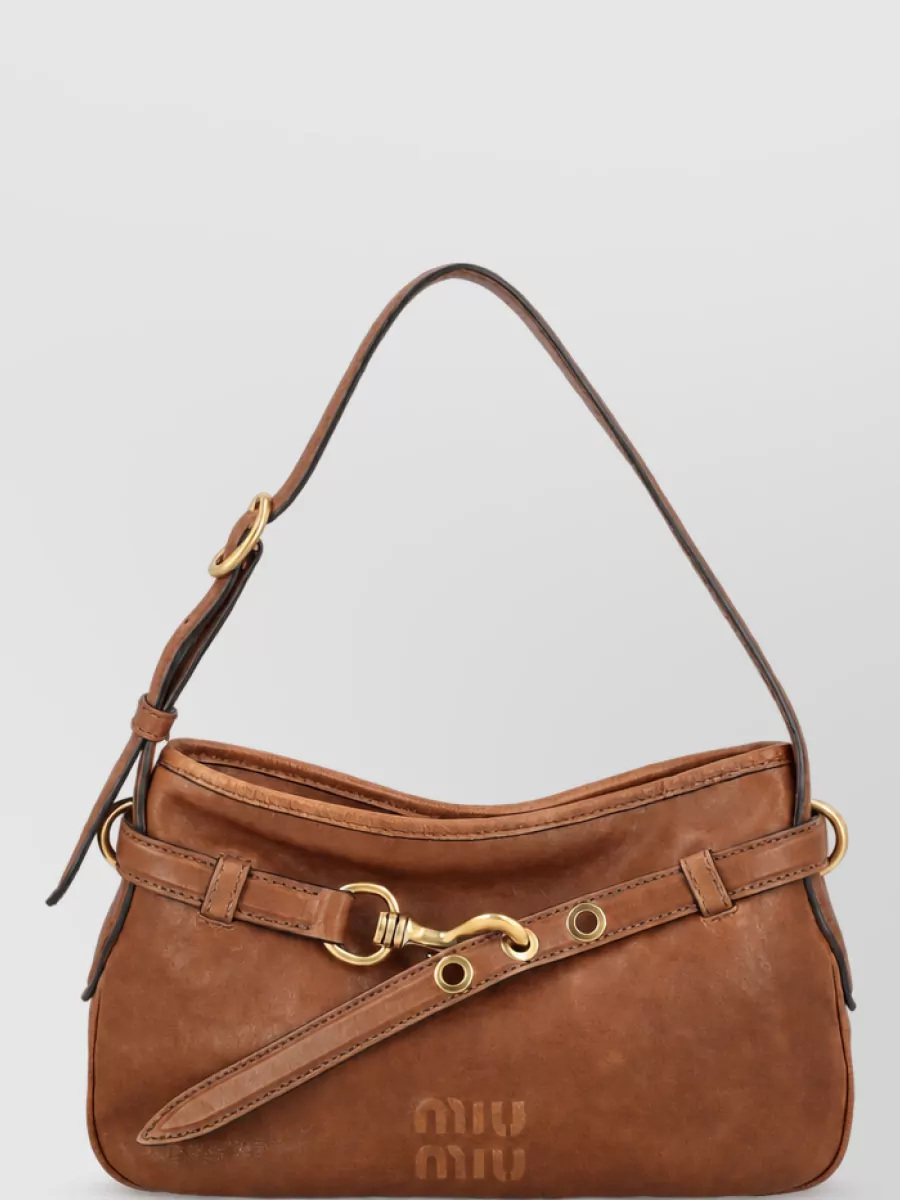 Miu Miu aventure lamb leather clutch bag