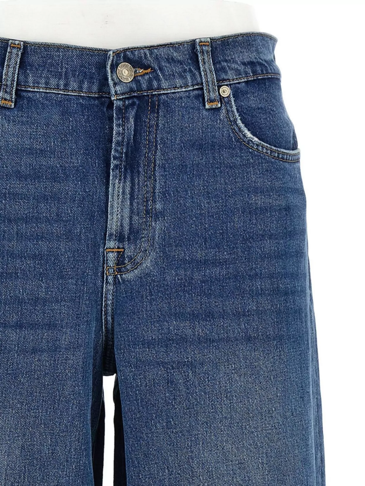 7 For All Mankind Wide-Leg Five-Pocket Jeans Belt Loops