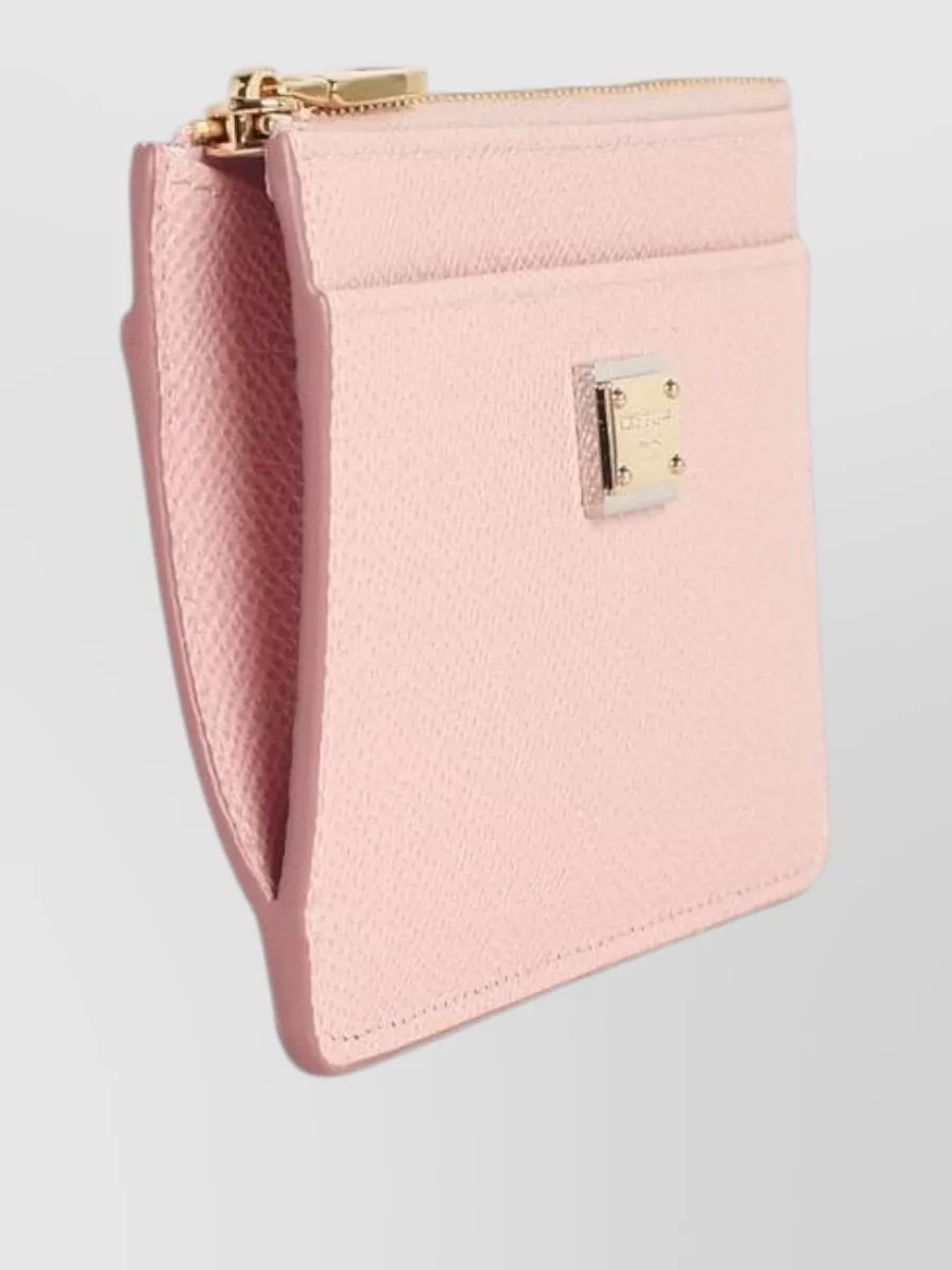 Dolce&Gabbana Dauphine Calf Leather Textured Card Holder