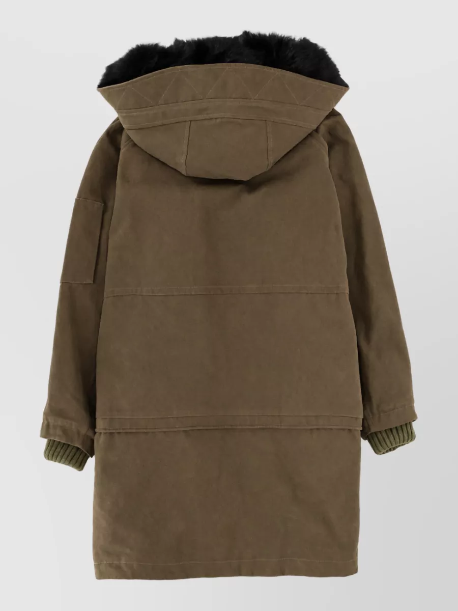 Dolce&Gabbana Hooded Cotton Parka Faux Fur Trim