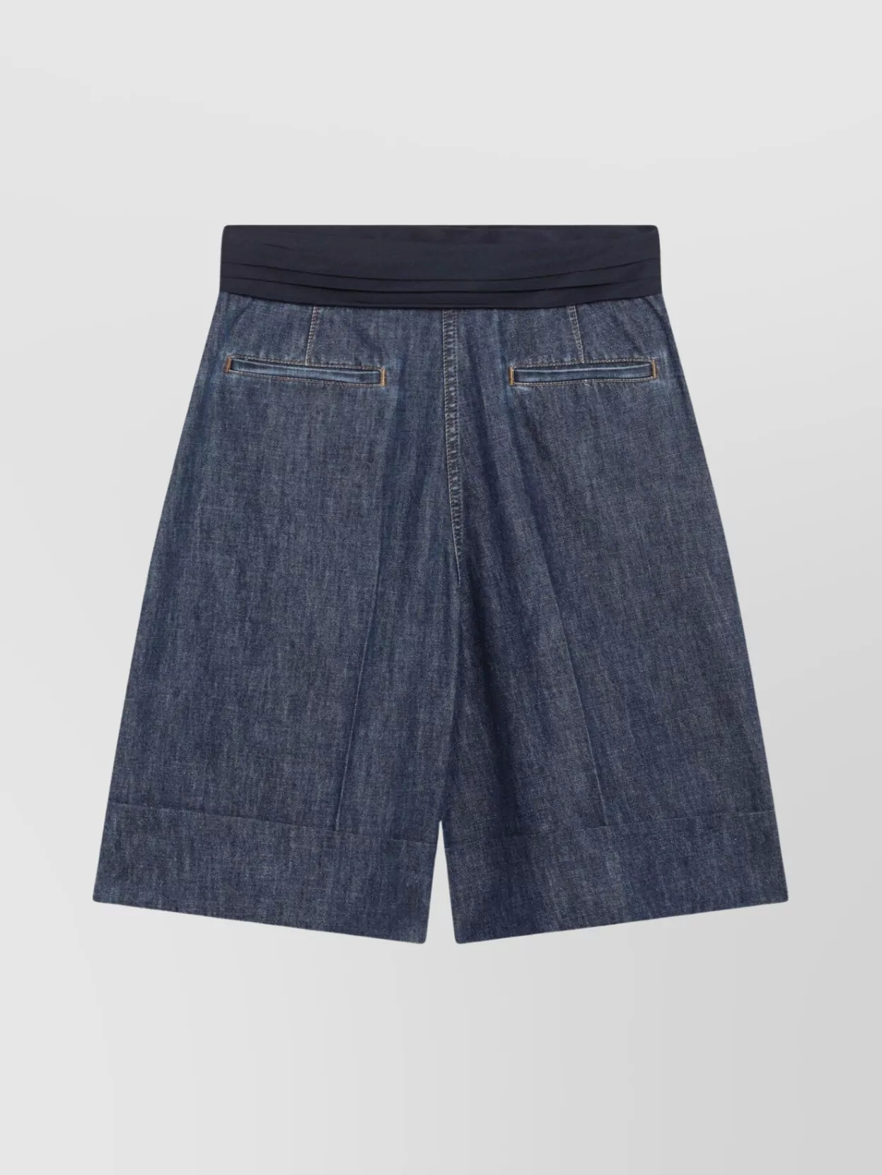 Valentino Garavani Denim Bermuda Shorts With Oversized Bow