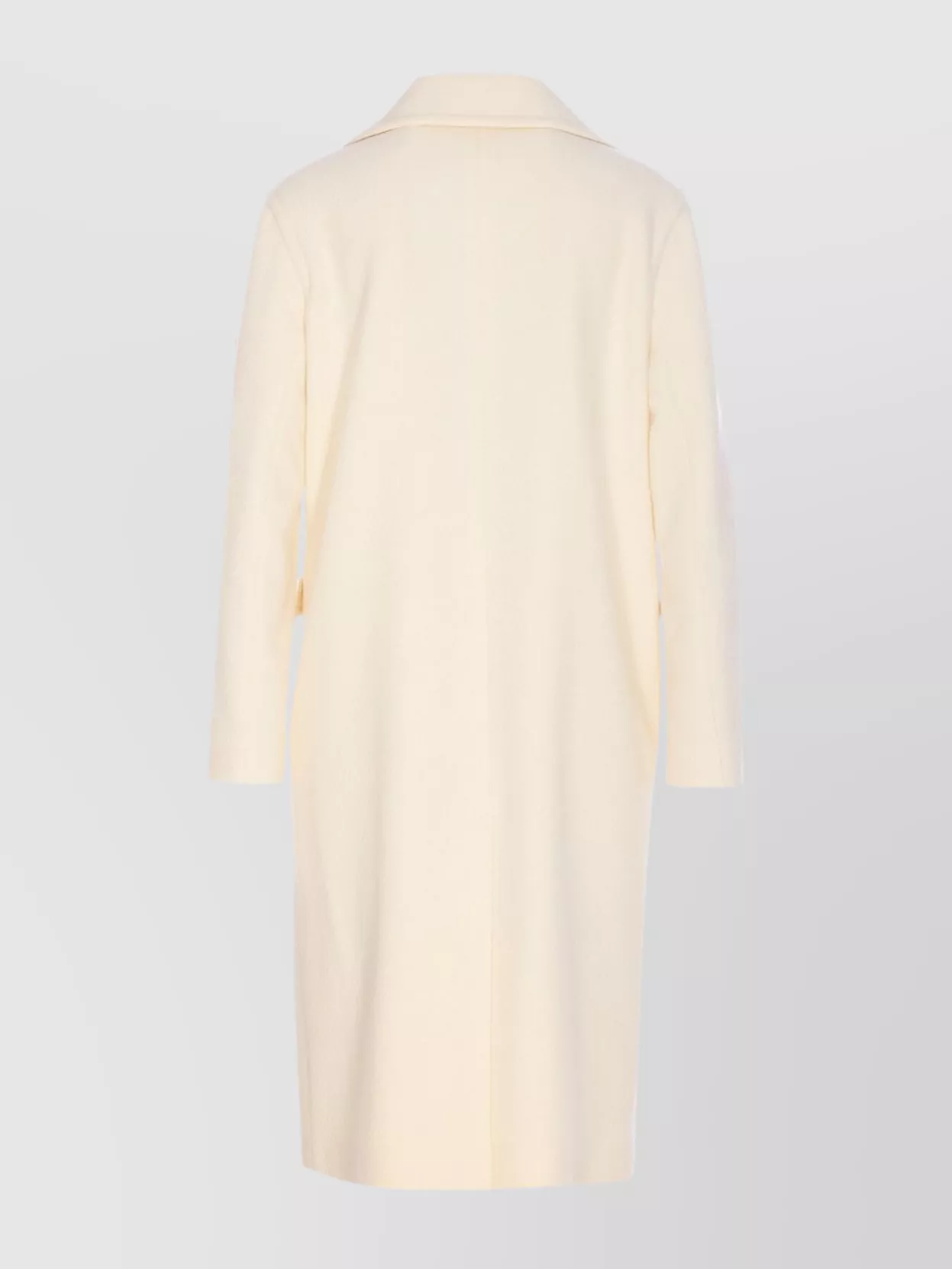 Tagliatore Longline Coat With Notched Lapels And Pockets In Neutral
