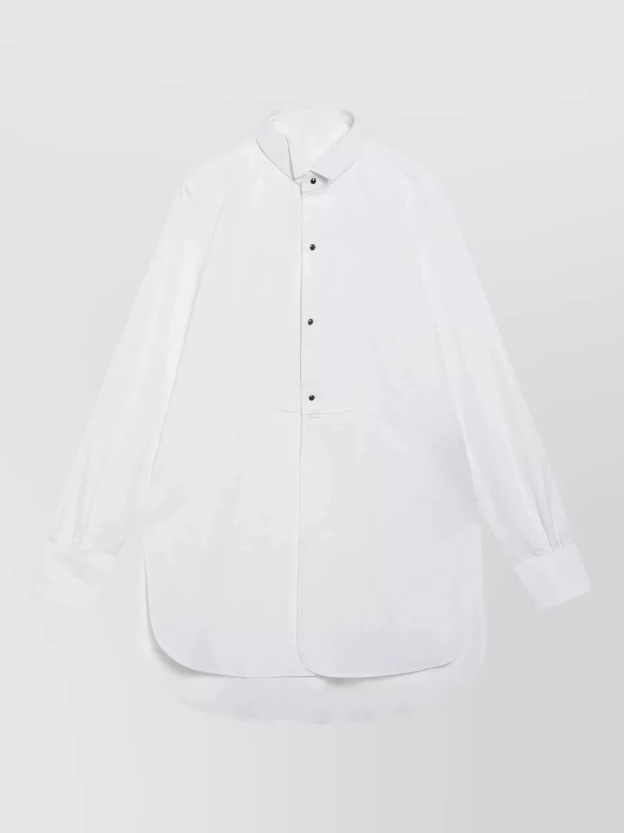 Maison Margiela Cotton long-sleeve band-collar shirt