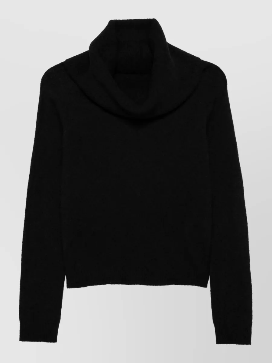 Roberto Collina cashmere silk ribbed turtleneck long-sleeve sweater