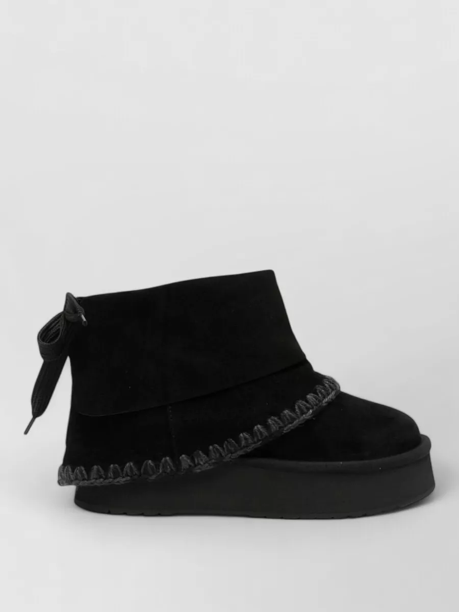 Mou Leather Platform Mules