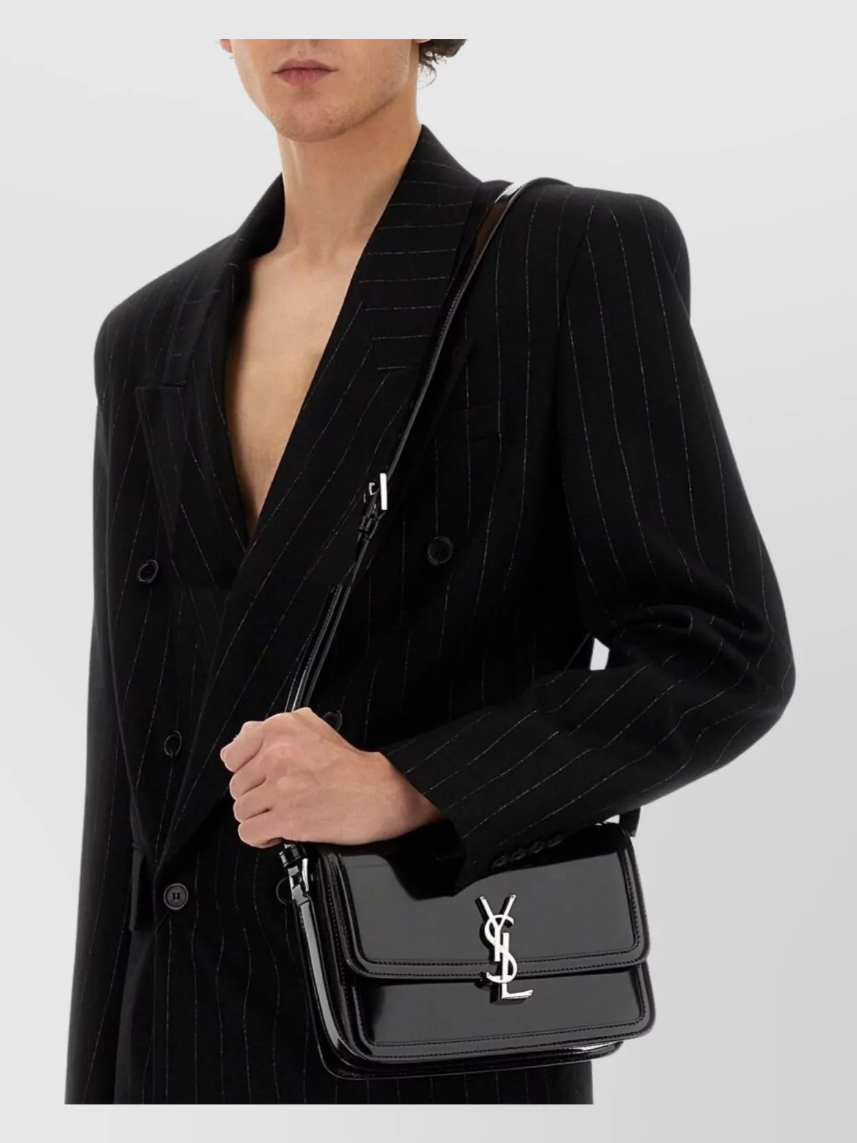 Saint Laurent Oversized Double Breasted Pinstripe Jacket