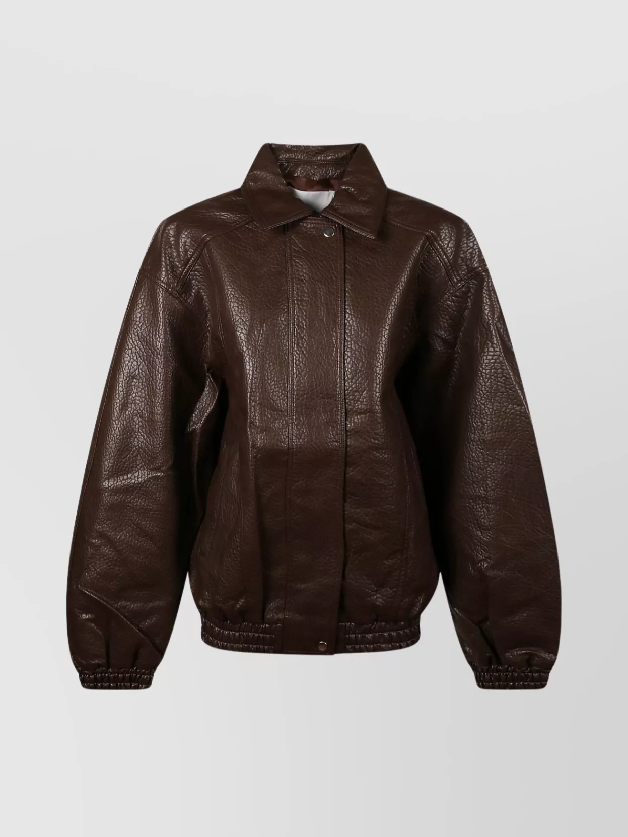 The Frankie Shop Prescott Grained Faux Leather Jacket In Brown