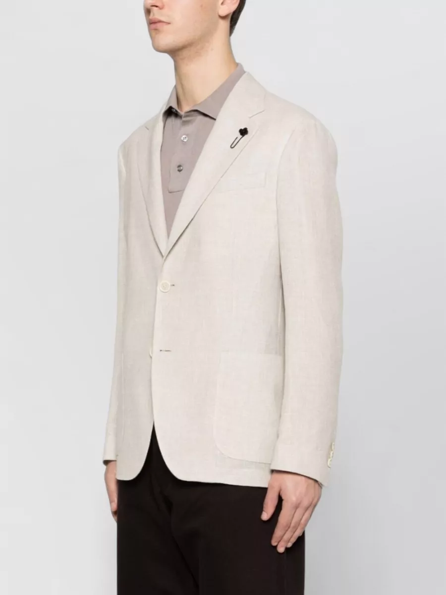 Lardini Single Breasted Blazer Flower Pin Detail