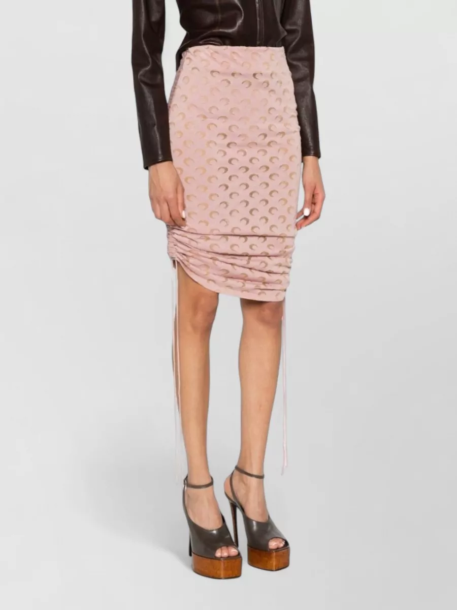 Marine Serre Moon print denim mini skirt | The Fashion Square