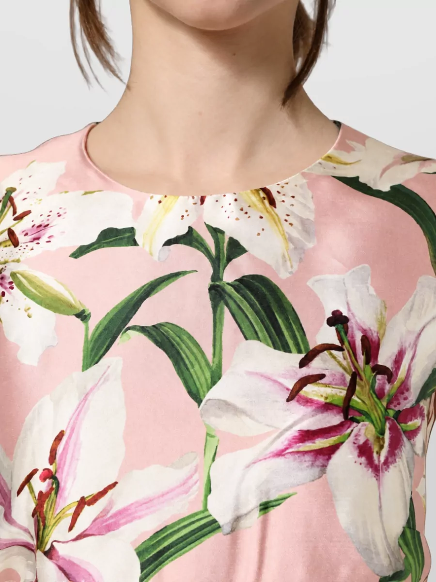 Dolce&Gabbana silk floral-print sleeveless midi sheath dress