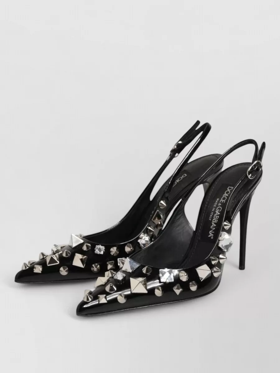 Dolce&Gabbana studded leather slingback pumps