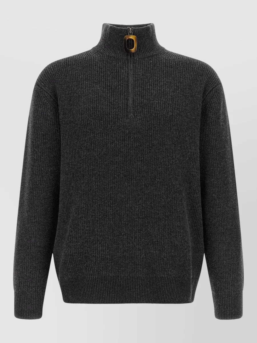 JW Anderson ribbed half-zip wool-cotton sweater