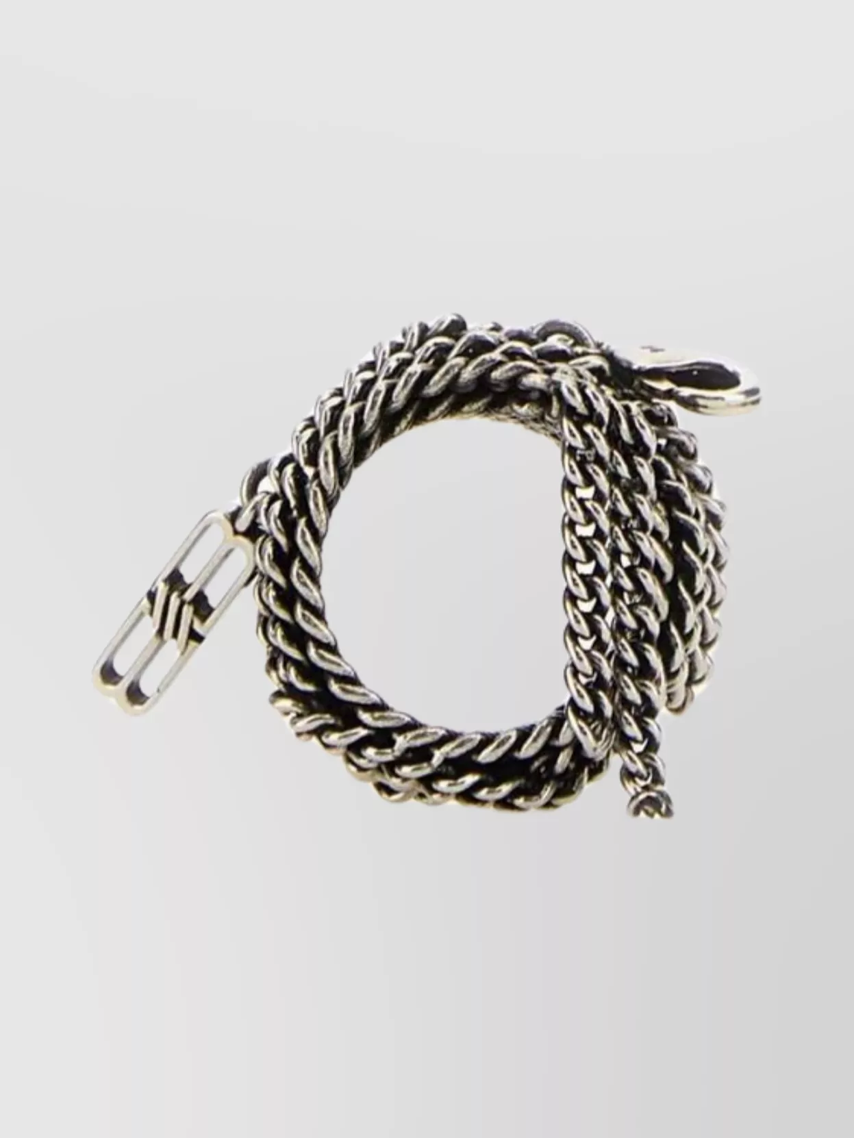 Balenciaga Ruthenium Chain Link Icon Ring In Gray