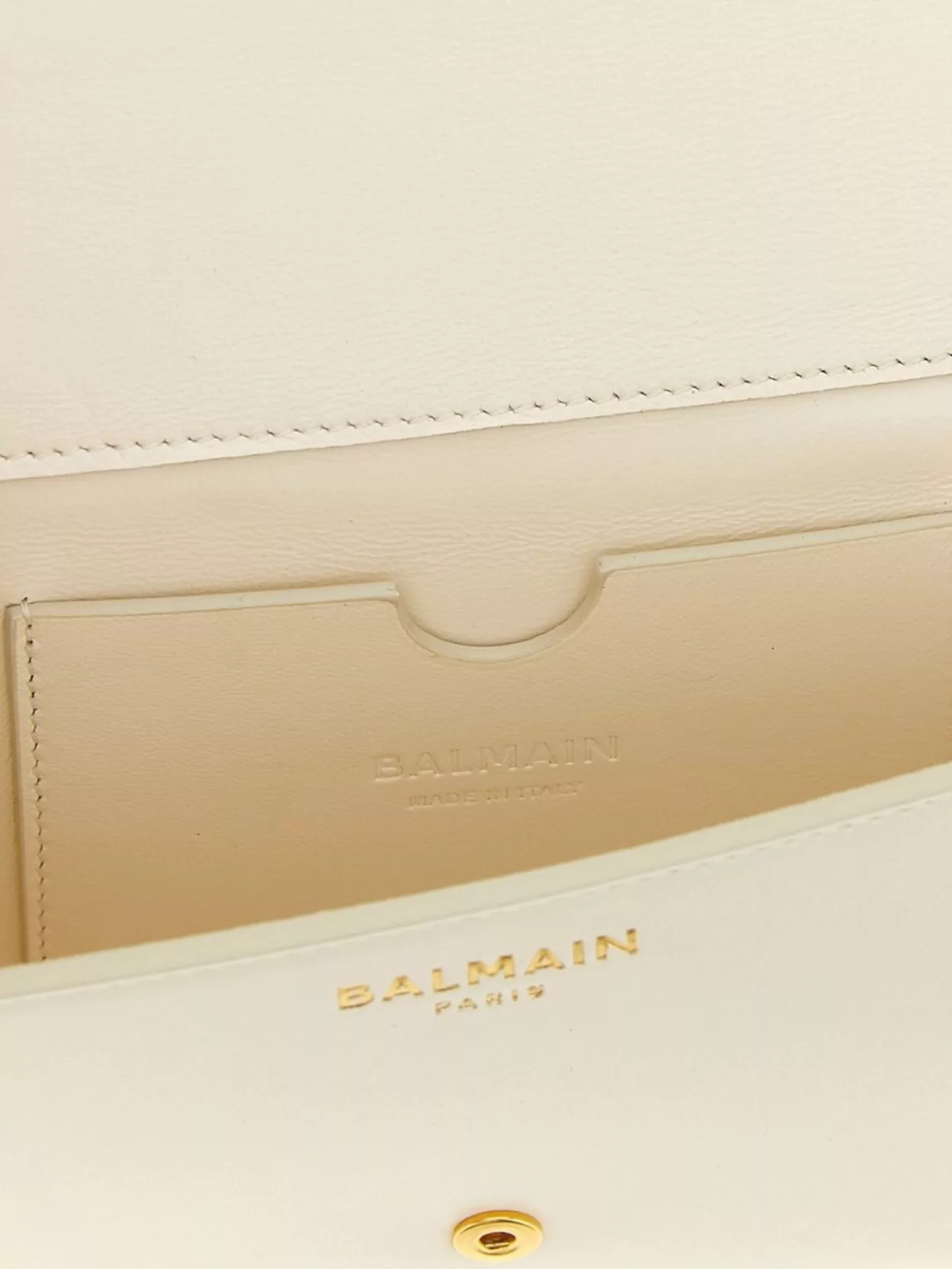 Balmain Chain Strap Wallet Gold-tone Hardware In White