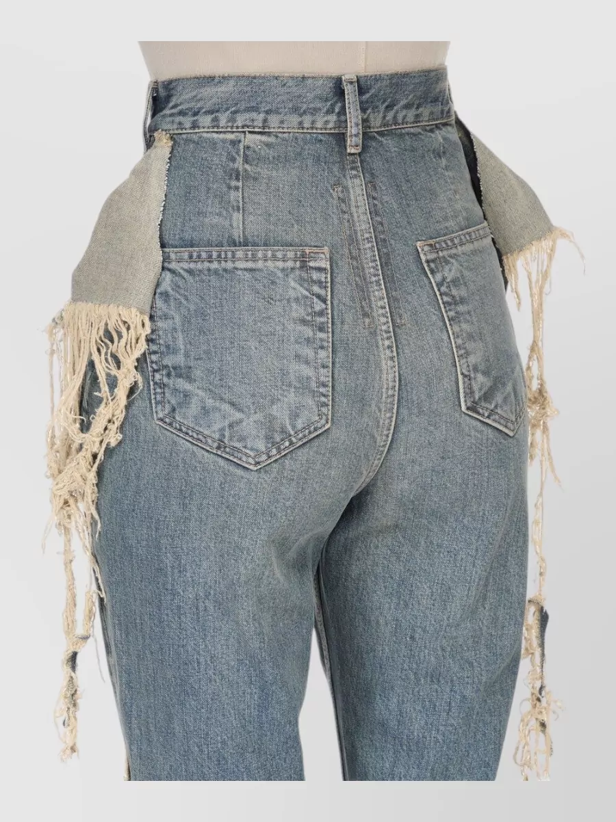 Rick Owens Drkshdw Denim Wide-Leg Flared Cargo Trousers