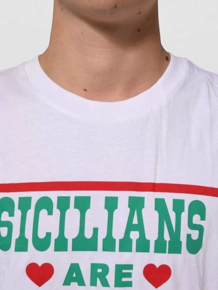 Dolce&Gabbana Graphic Print Cotton Crew Neck T-Shirt