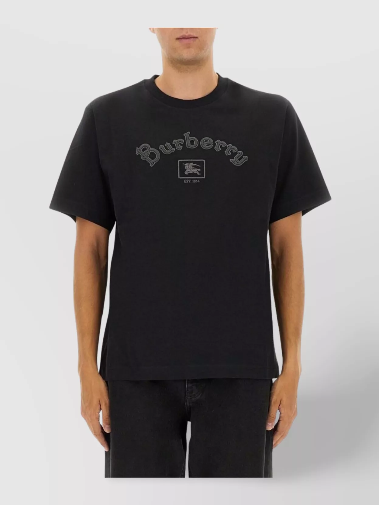 Burberry Regular Fit Short Sleeve Crew Neck T-shirt In Black