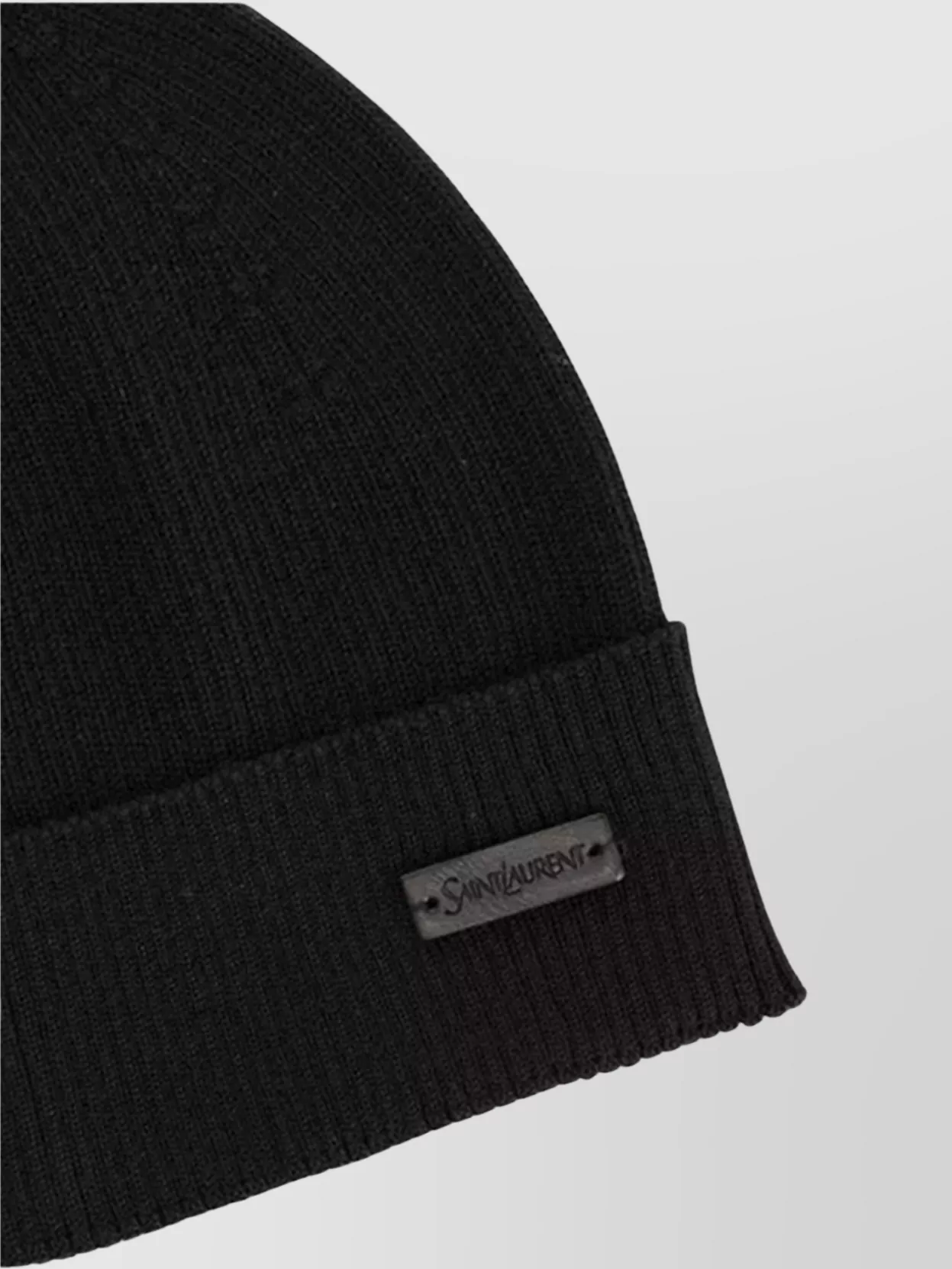 Saint Laurent Turn-Up Brim Ribbed Knit Hat