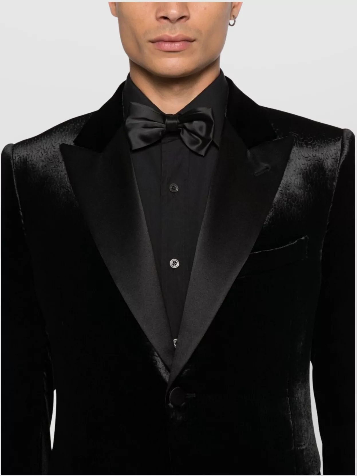Emporio Armani Single-Breasted Velvet Blazer Satin Lapels
