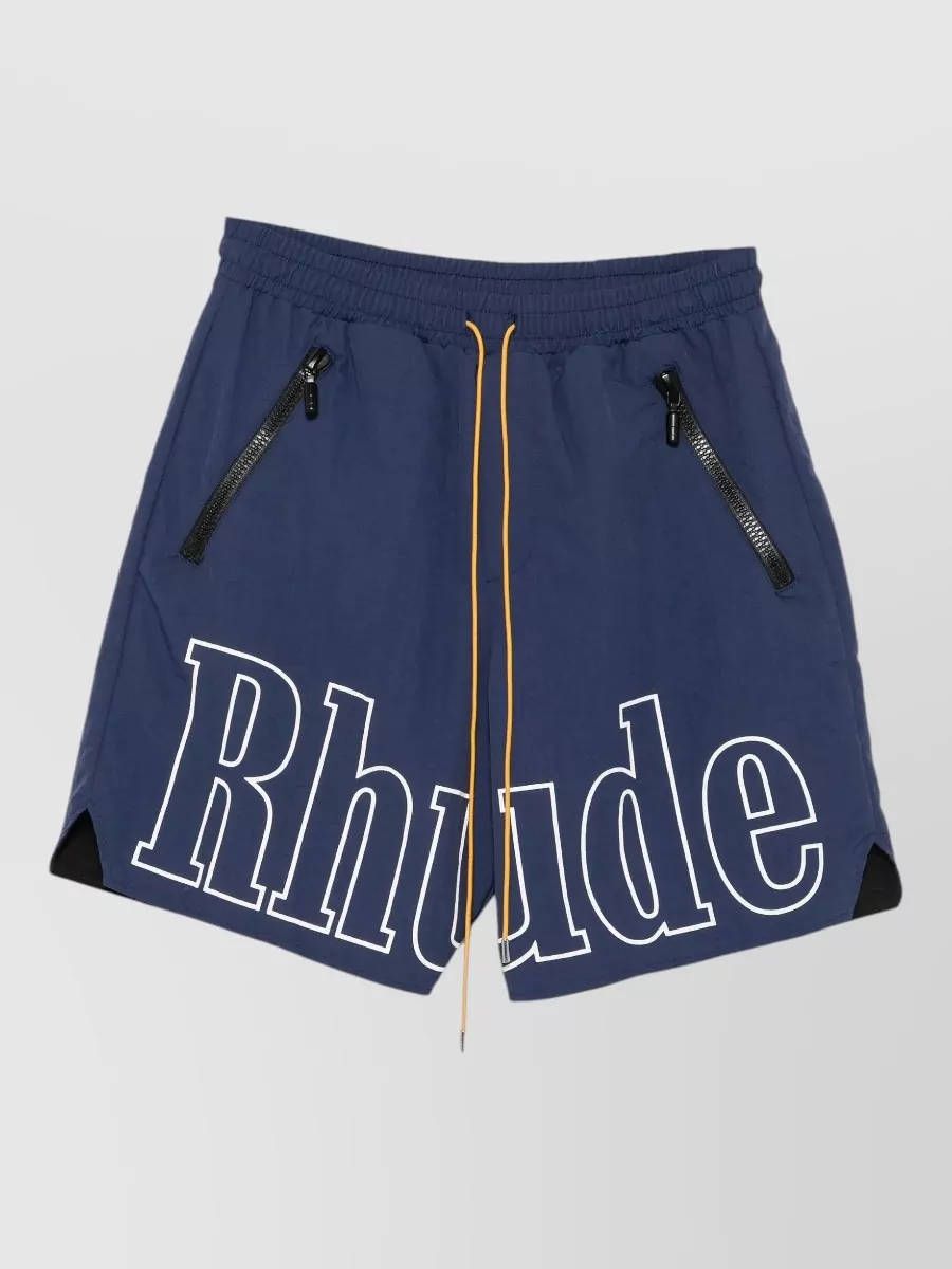 Rhude logo print swimming trunks
