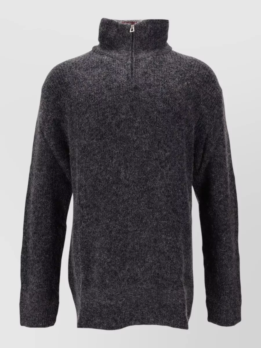 Paul Smith striped collar half zip sweater