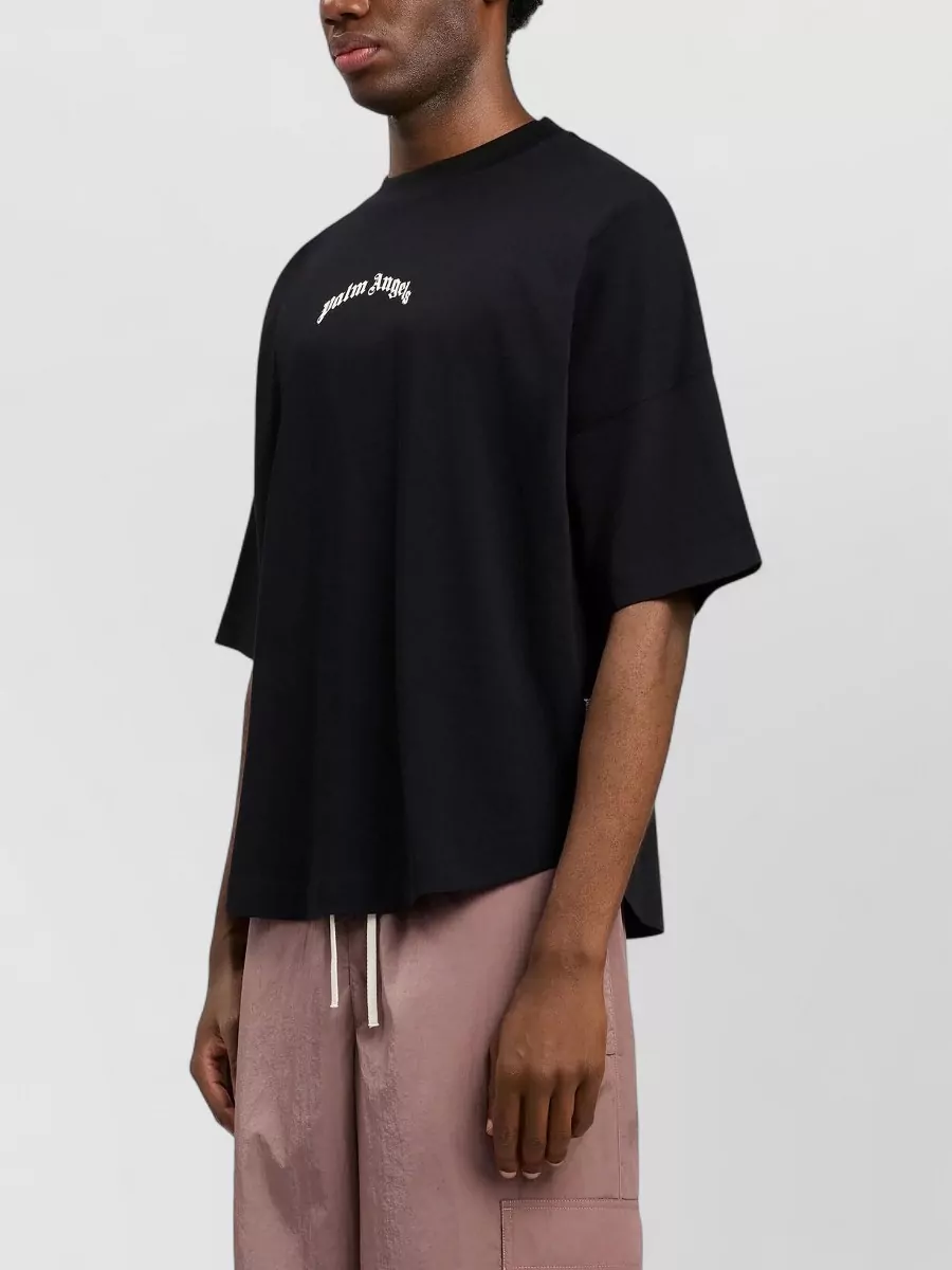 Palm Angels Oversized Logo Print Cotton T-Shirt
