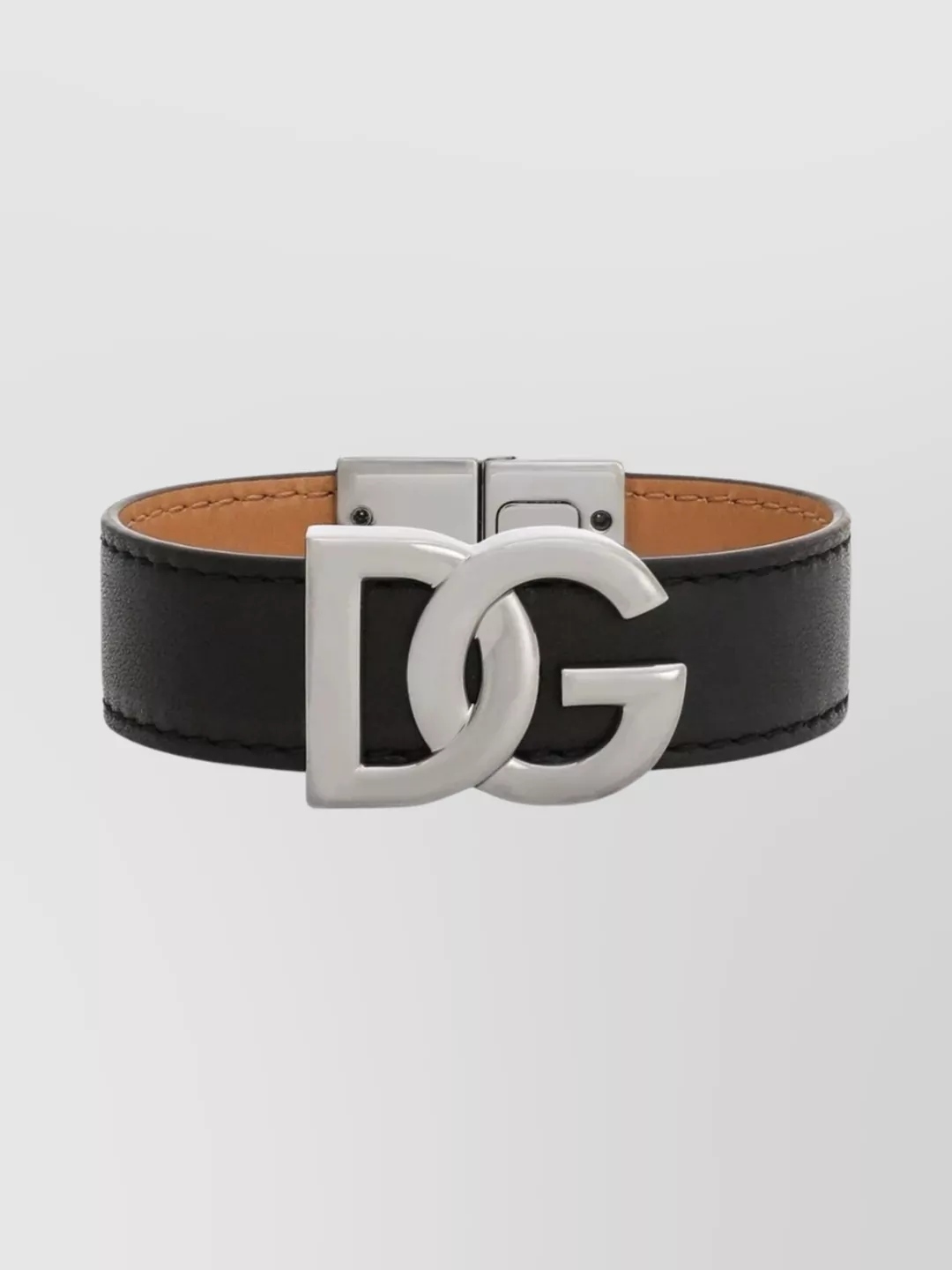 Shop Dolce & Gabbana Streamlined Silver Hardware Bracelet
