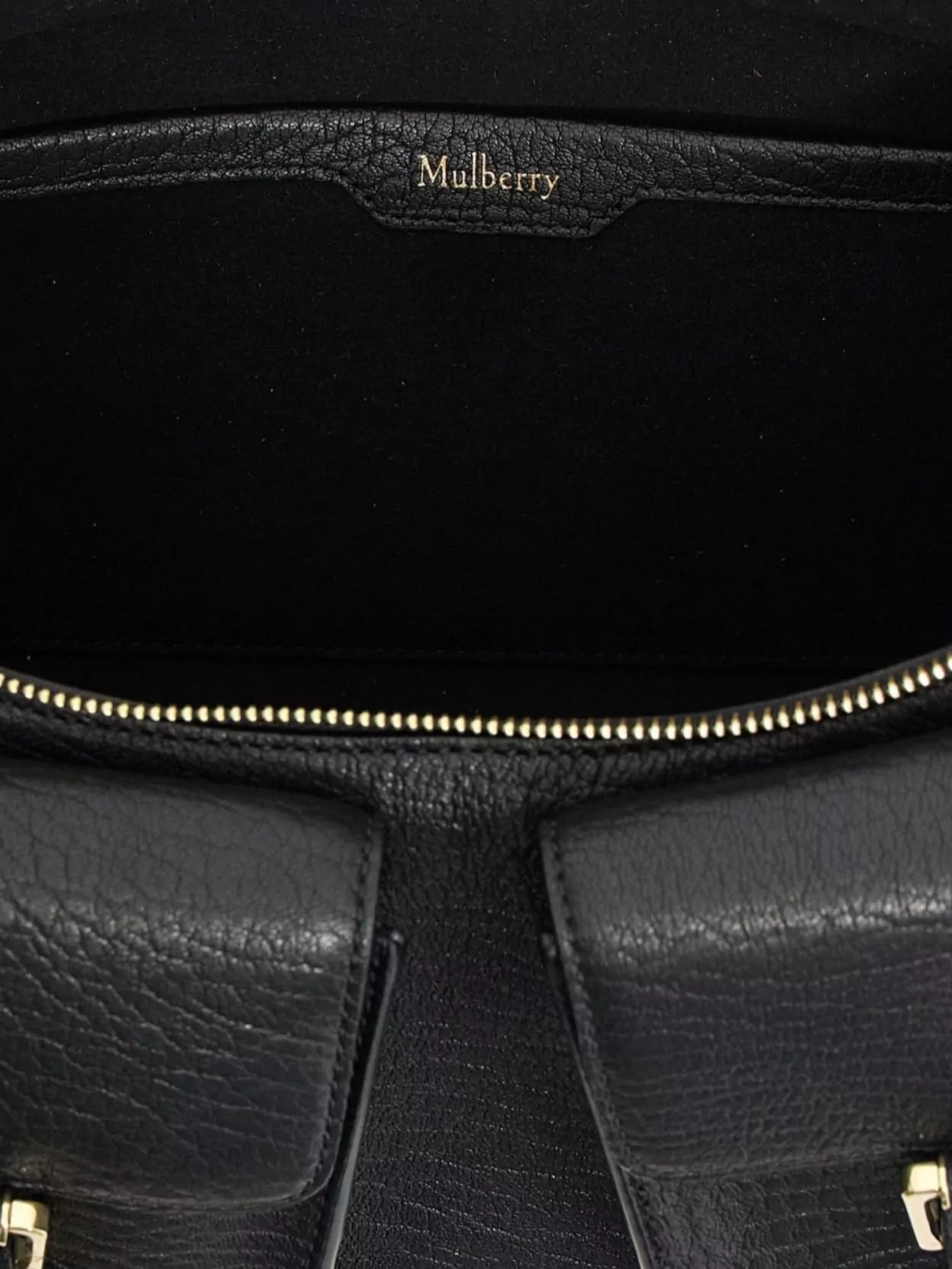 Mulberry Buckle Detail Front Pockets Top Handle Shoulder Bag