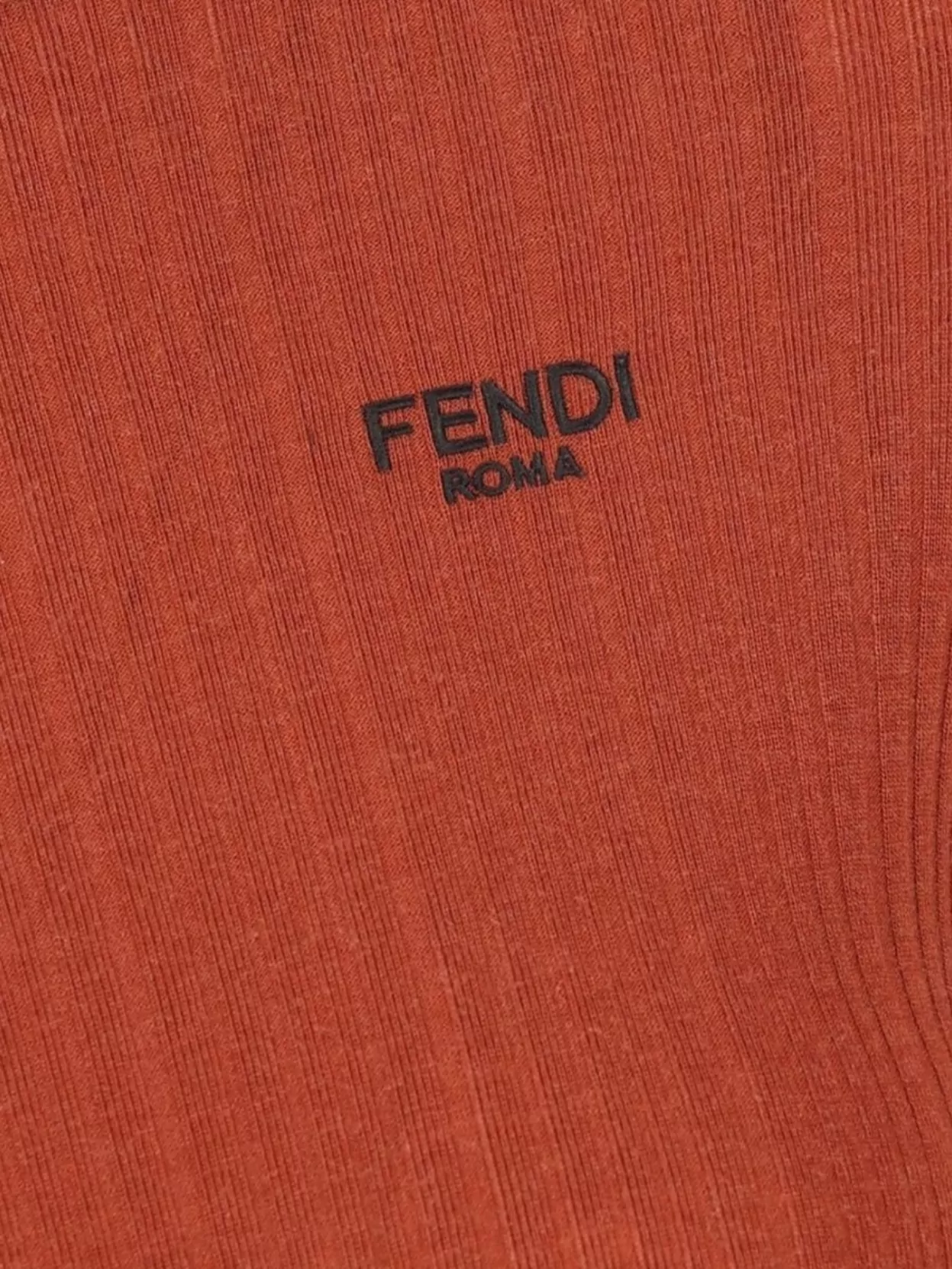 Fendi Ruffled Hem Sleeveless Ribbed Knit Top