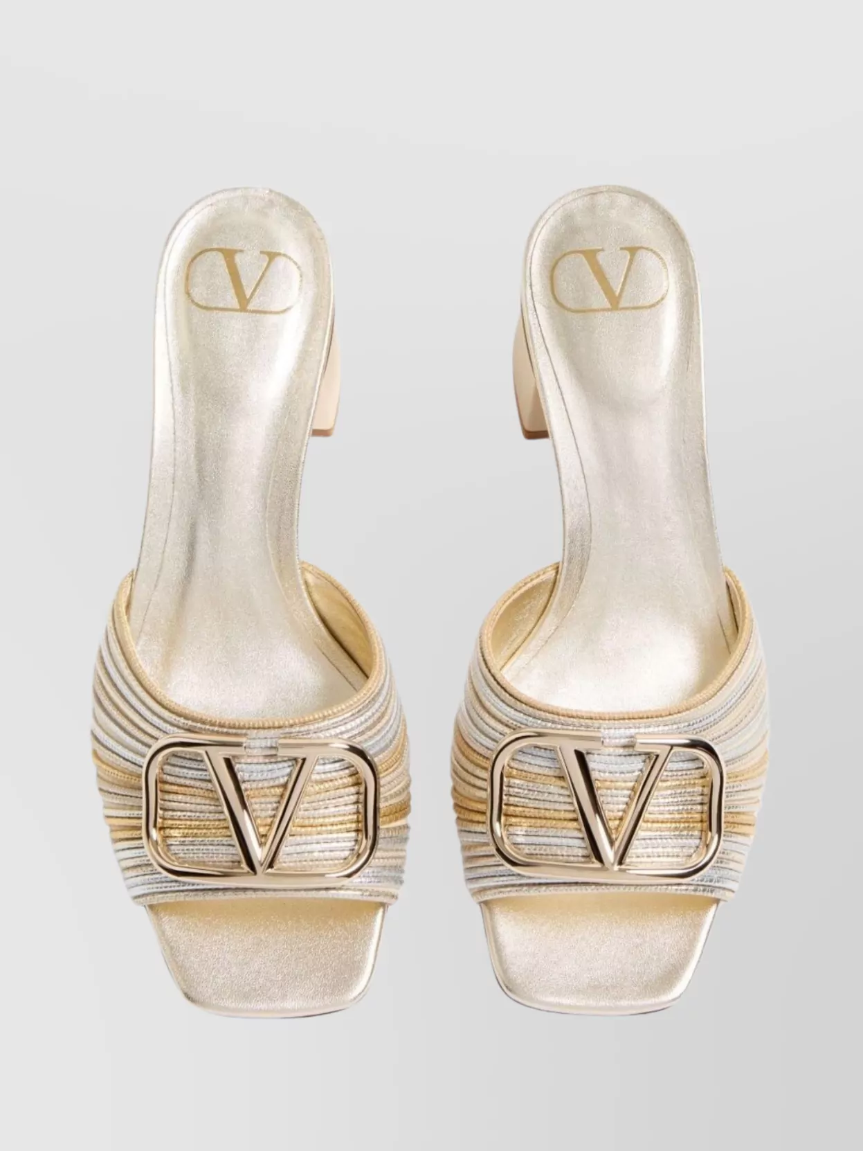 Valentino Sandalo Slide Vlogo Signature Gold