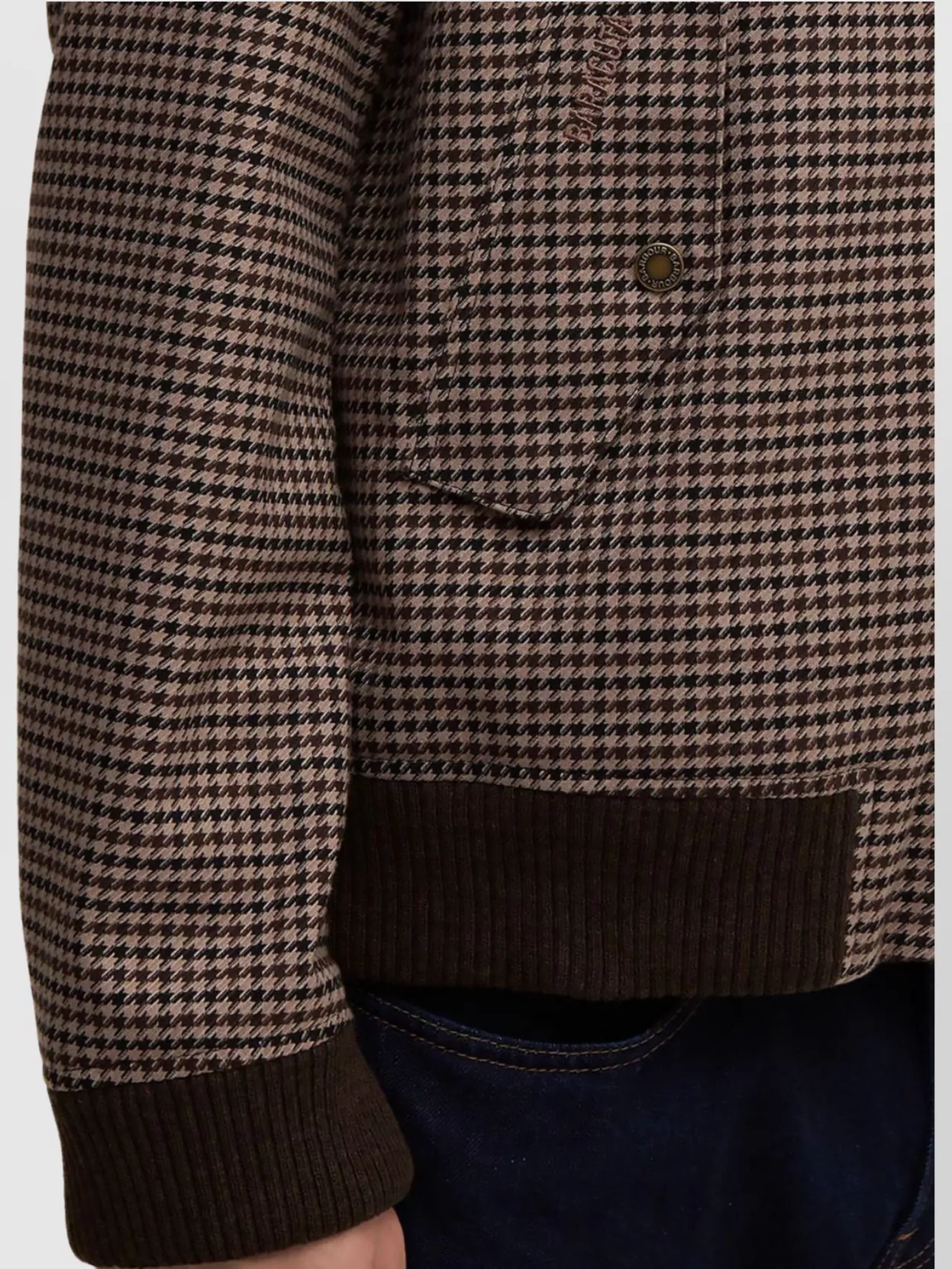 Barbour Houndstooth High Collar Waterproof Jacket