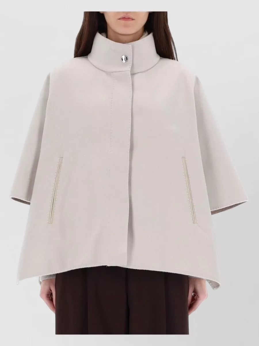 Moorer Cape Coat High Collar Side Pockets