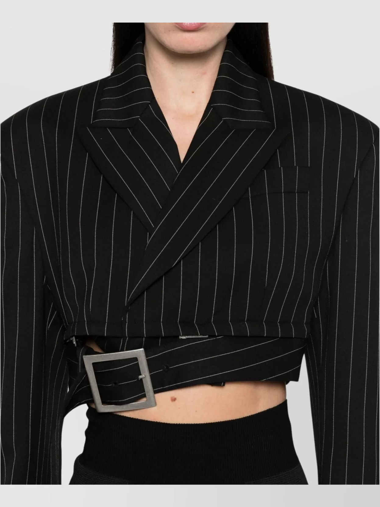Jean Paul Gaultier Cropped Tailored Jacket Zip Belt