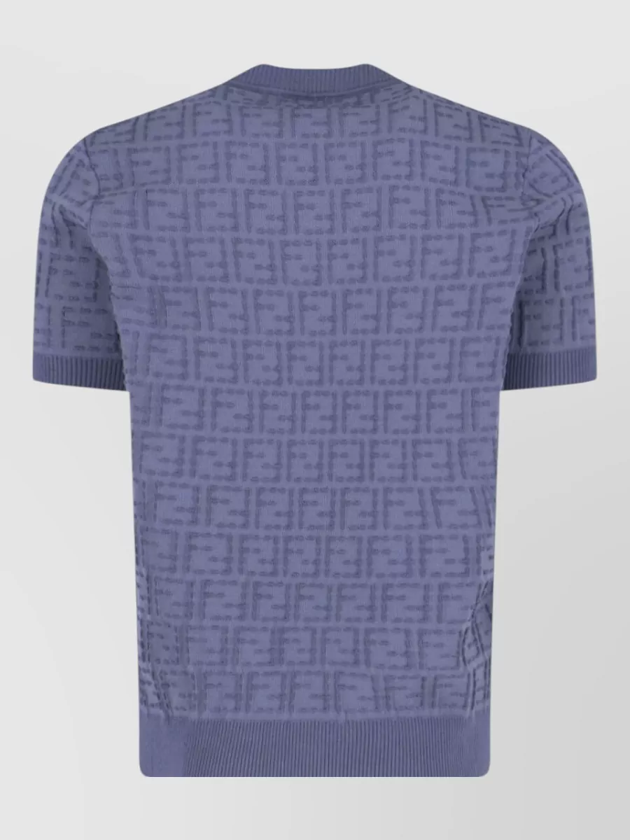 Fendi Logo-Jacquard Short-Sleeve Crewneck Jumper