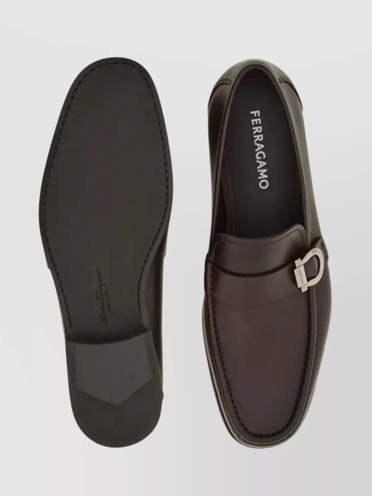 Ferragamo Caspian Leather Sole Loafers