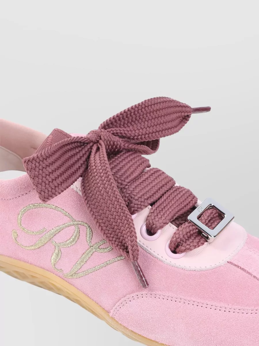 Roger Vivier Suede Leather Low-Top Sneakers