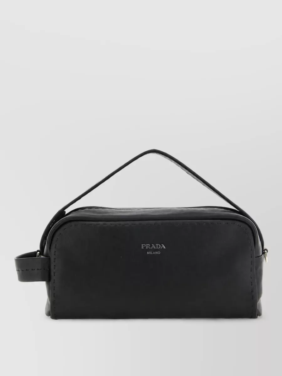Prada leather clutch bag
