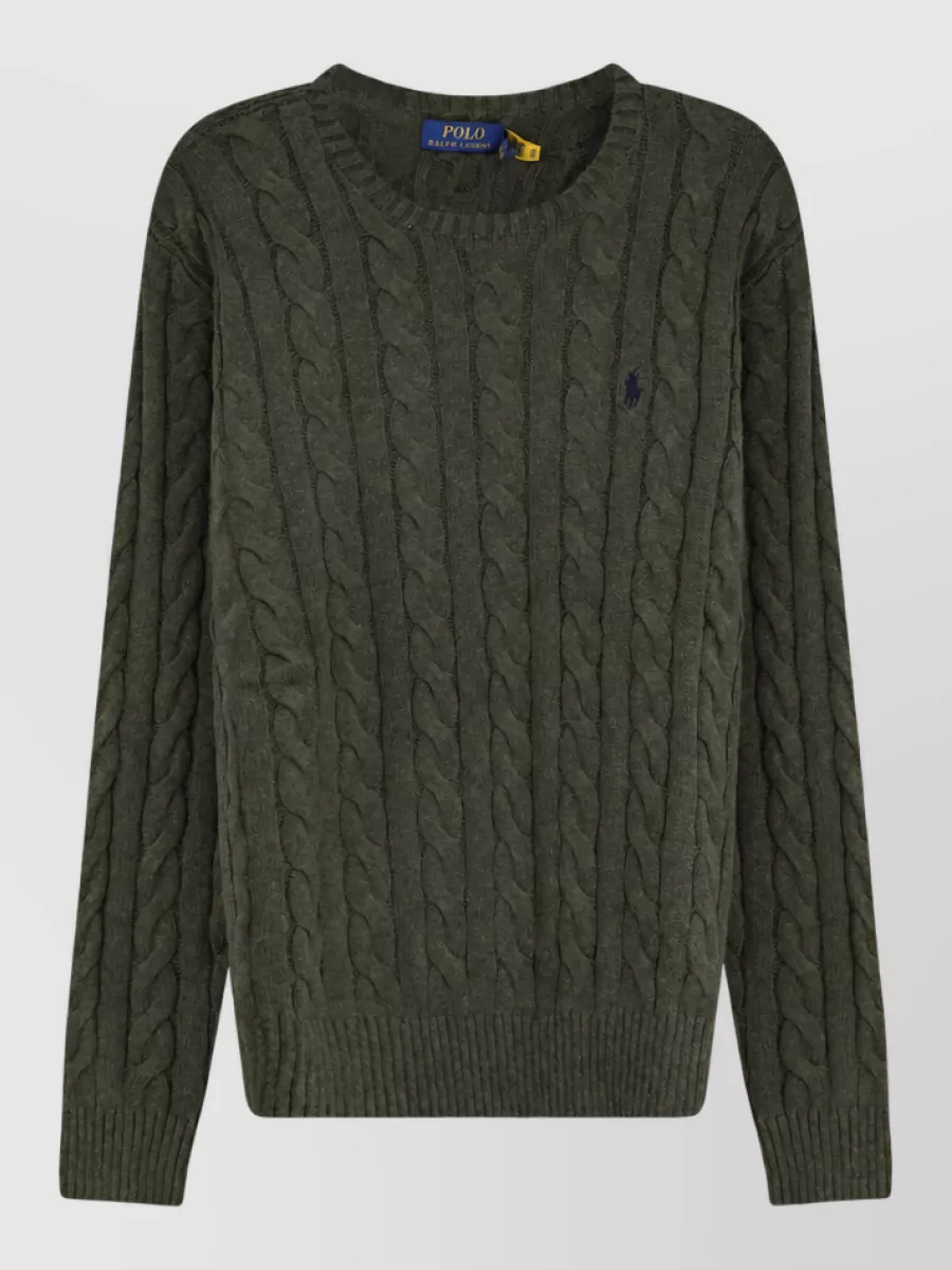 Polo Ralph Lauren braided knit regular fit cotton crewneck jumper