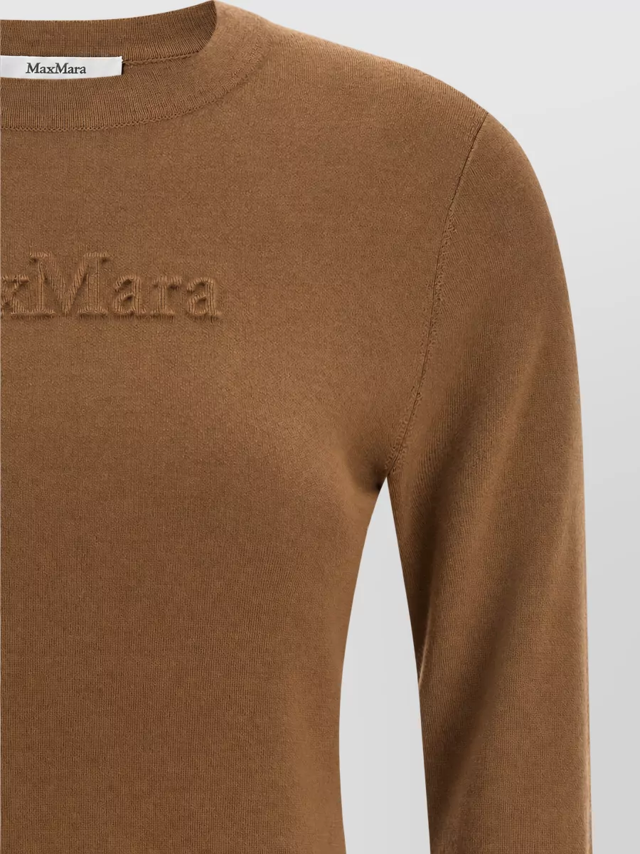 Max Mara Virgin Wool Long-Sleeve Crew-Neck Sweatshirt