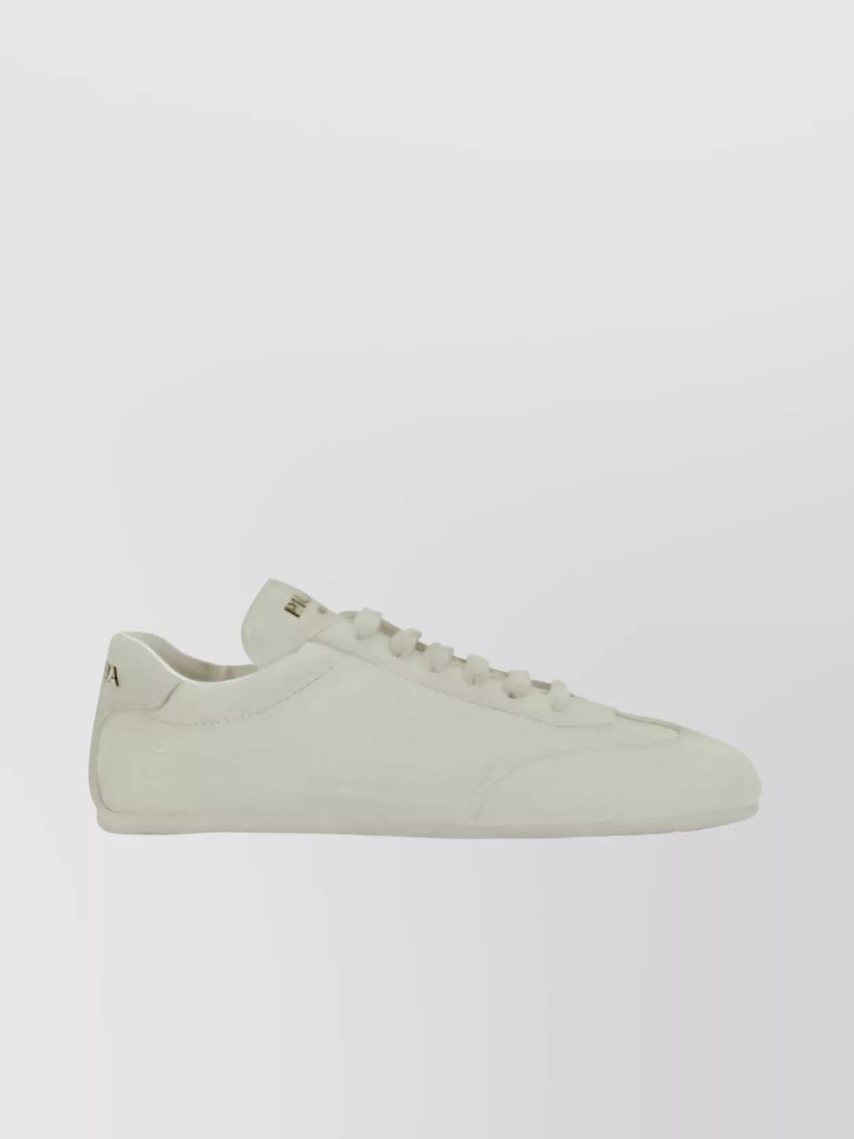 Shop Prada Low-top Calfskin Sneakers Flat Sole