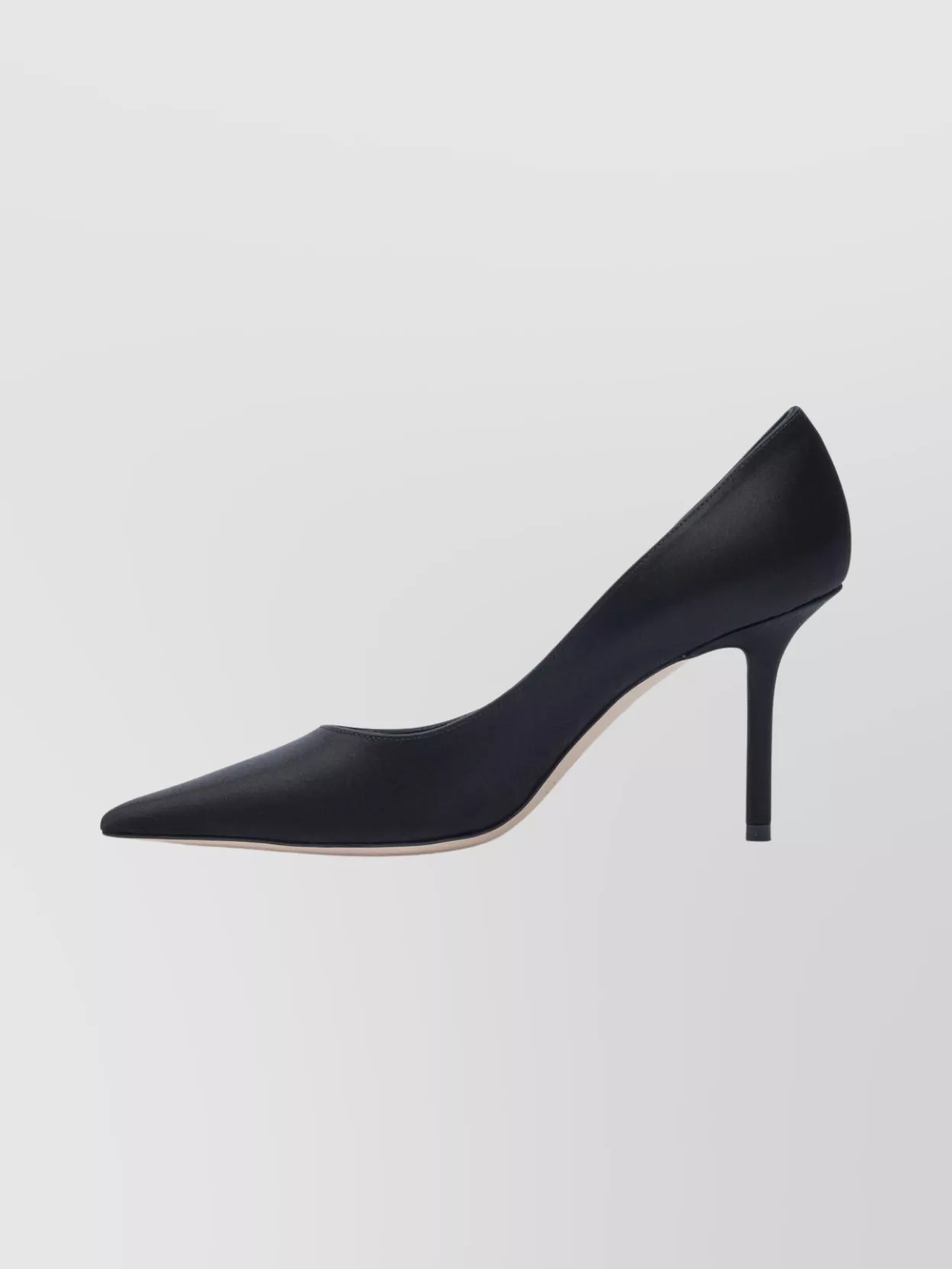 Jimmy Choo Satin Stiletto Pumps With Pointed Toe Design
