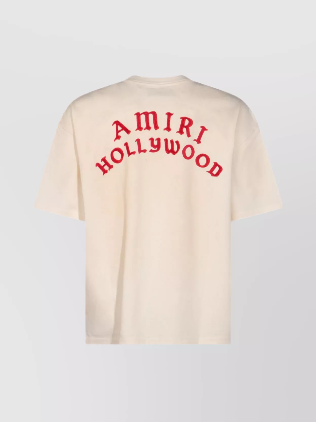 Amiri White Crewneck T-shirt With Logo Lettering On Front And Rear In Cotton Man In Pink