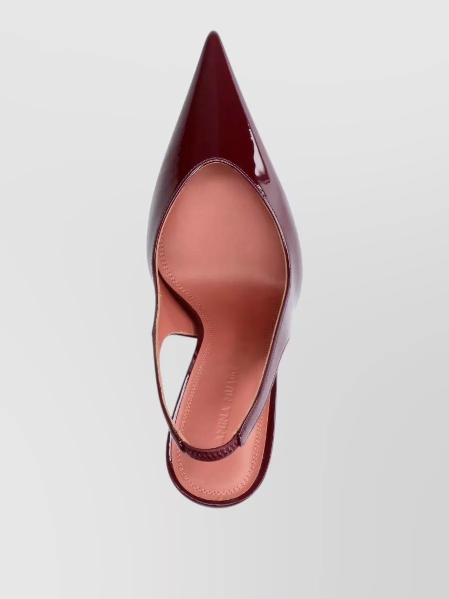 Amina Muaddi Patent Leather Slingback Pumps