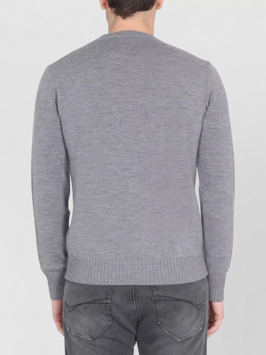 Ballantyne Ribbed Cross-Neck Jumper