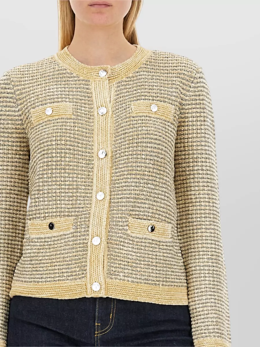 Tory Burch Metallic Knit Cardigan