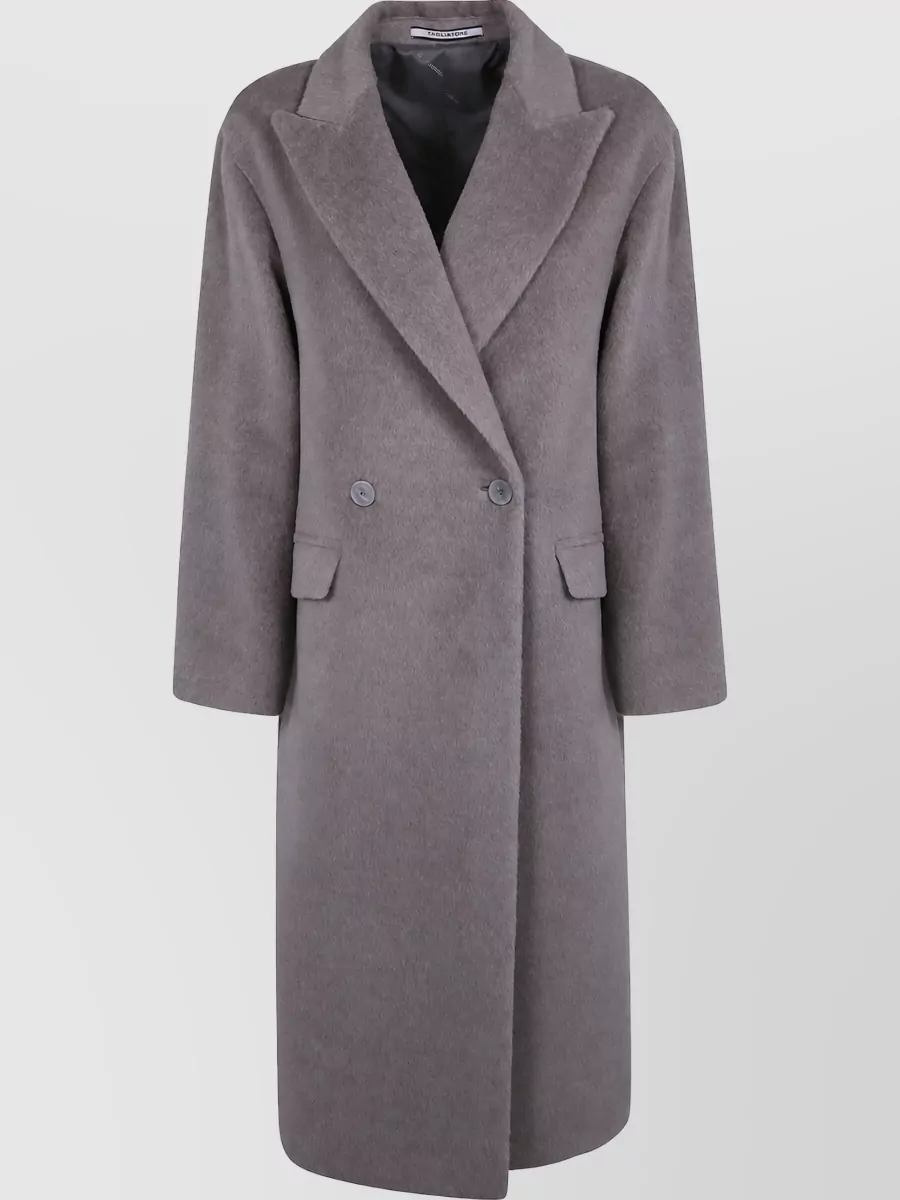 Tagliatore alpaca wool virgin wool double breasted long coat