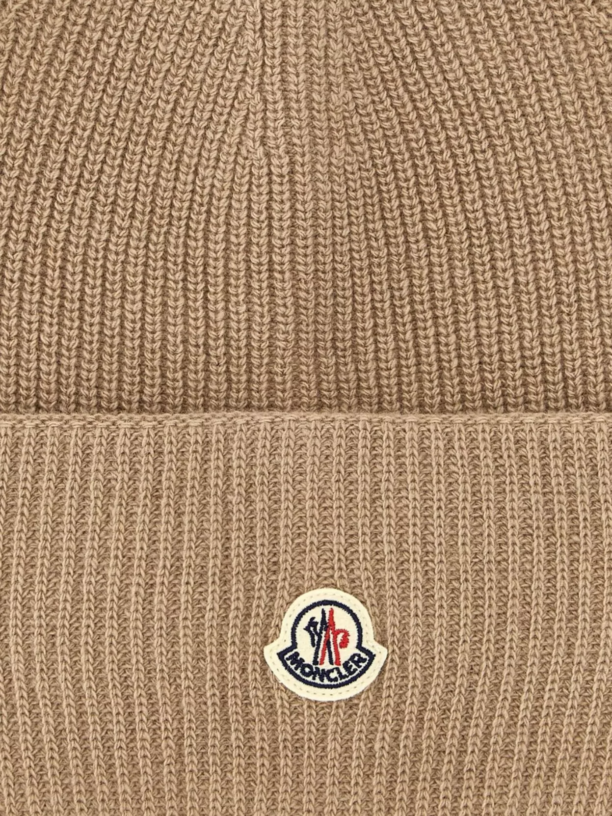 Moncler Wool Beanie With Folded Cuff And Ribbed Design