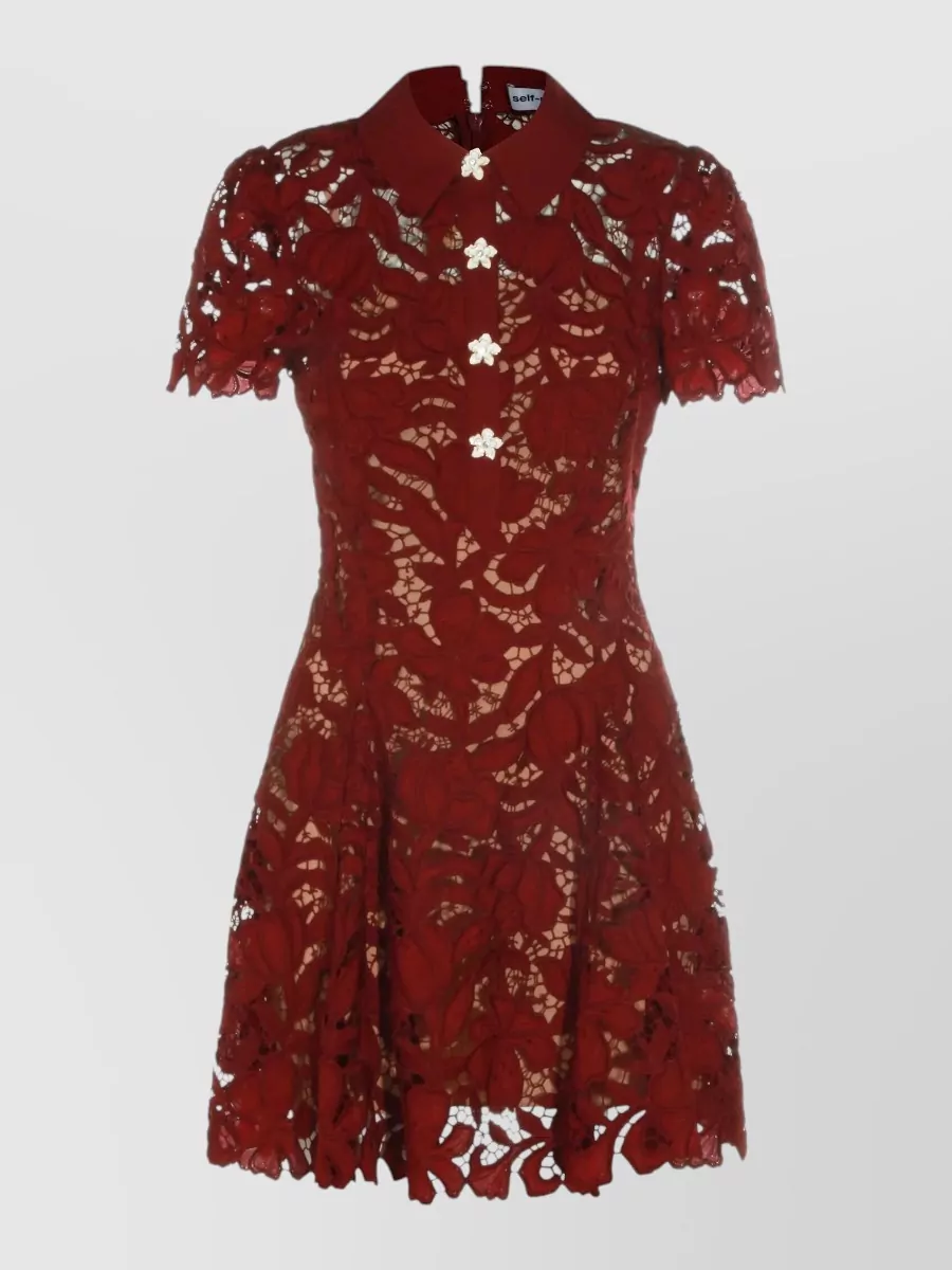 Self-Portrait lace floral mini dress