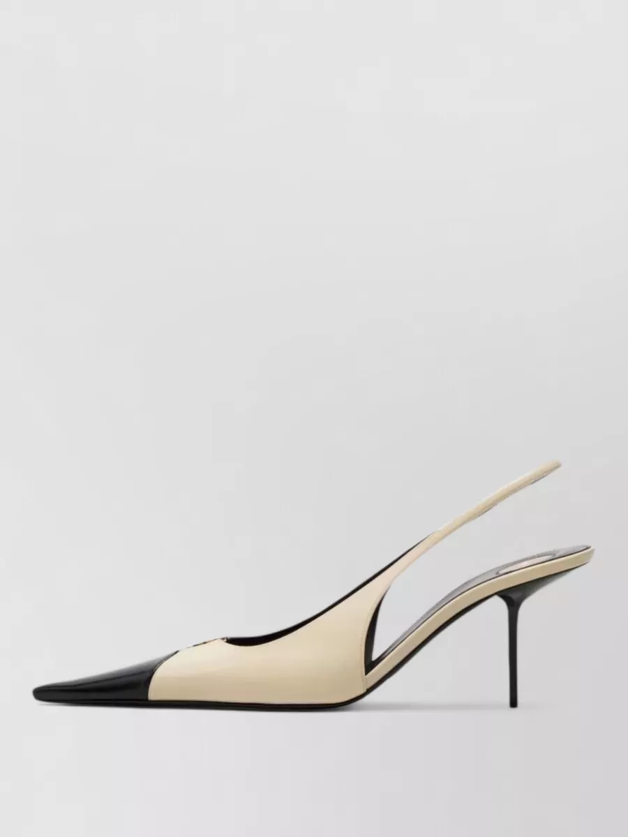 Saint Laurent Leather Two-Tone Slingback Pumps