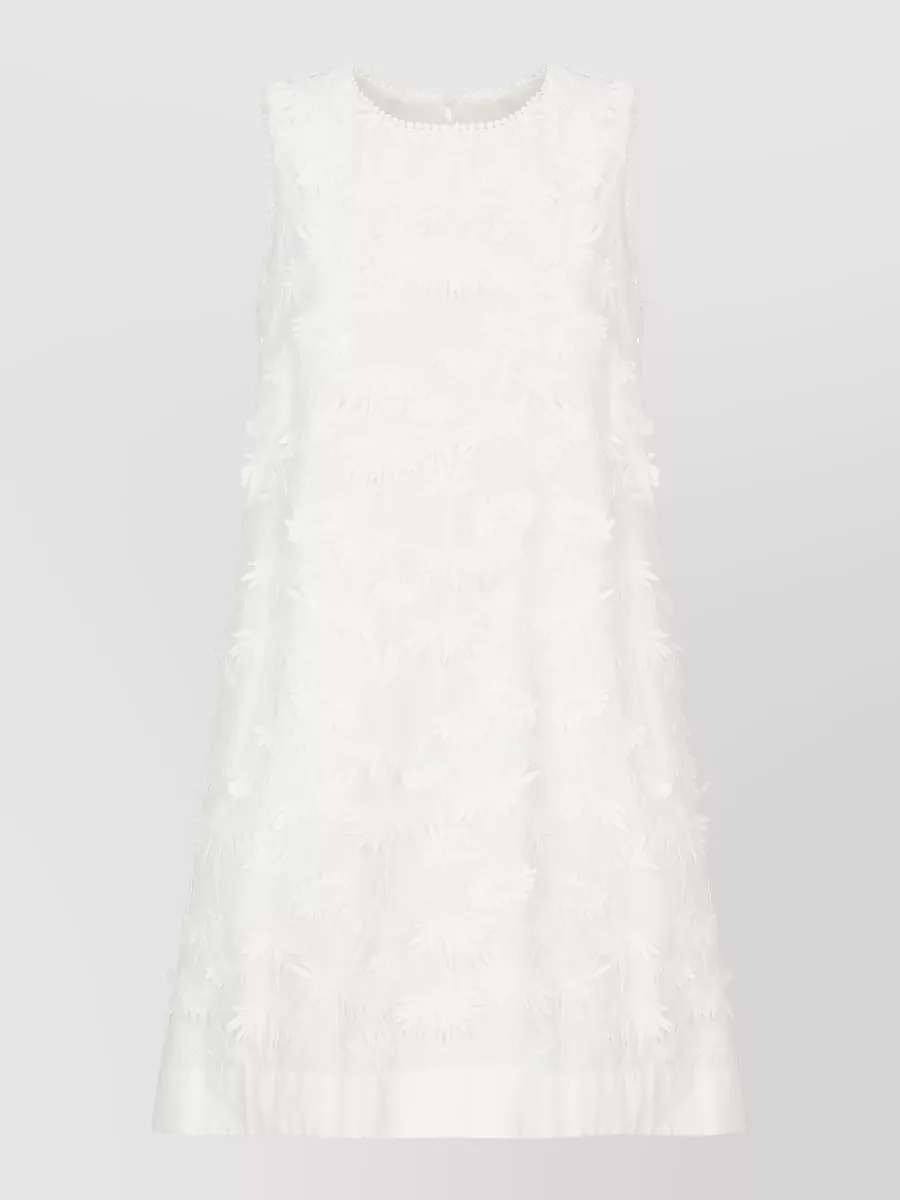 Parosh cotton sleeveless embroidered knee-length dress